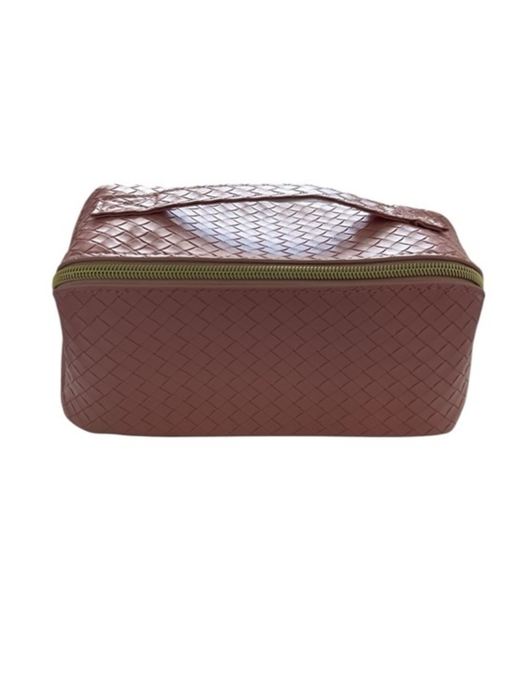 Woven Zip Cosmetic Case - Mauve Rose
